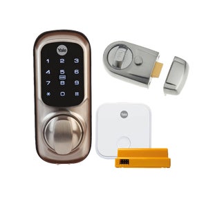 Keyless Satin Nickel + Nightlatch + Access Kit Bundle