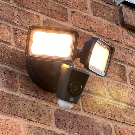 Yale Floodlight Camera mounted to a wall