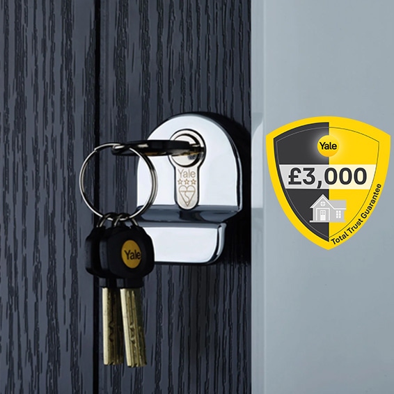 Door Pull with a Platinum 3 Star Thumbturn