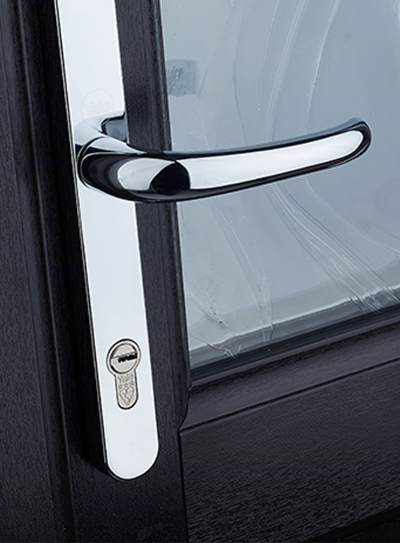 Door Handle with a Platinum 3 Star Cylinder