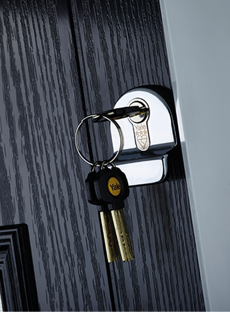 Door Pull with a Platinum 3 Star Cylinder